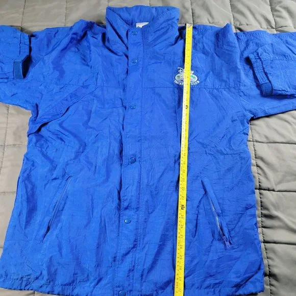 Vintage Disney Vacation Club Mens Large Blue Full Zip Rain Jacket Casual
